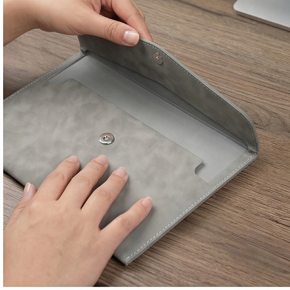 Office Stationery And Supply - File Bag PU Leather Archive Folder