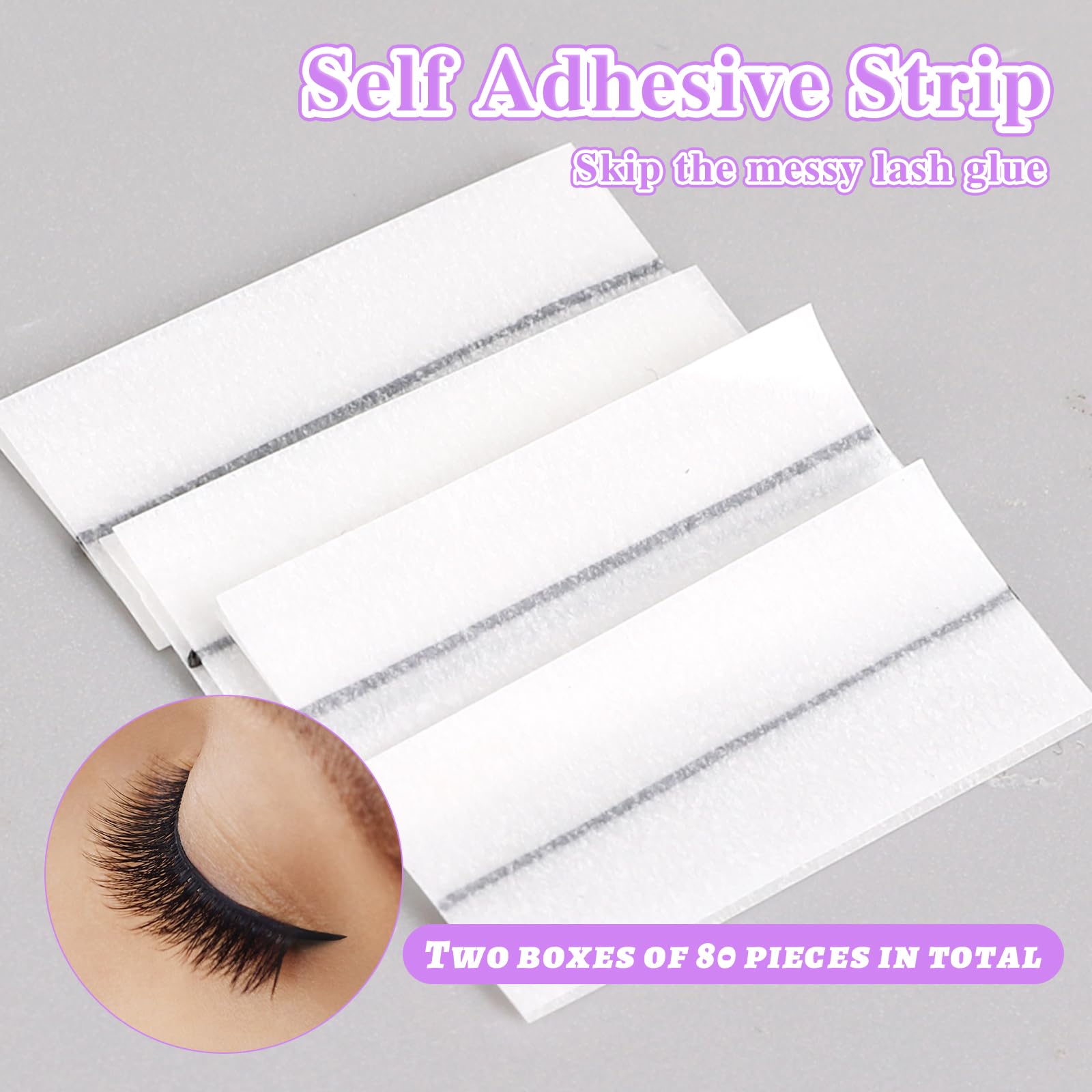 80PCS Eyelash Adhesive Strips, - Glue Stick Pack ulasan dan harga