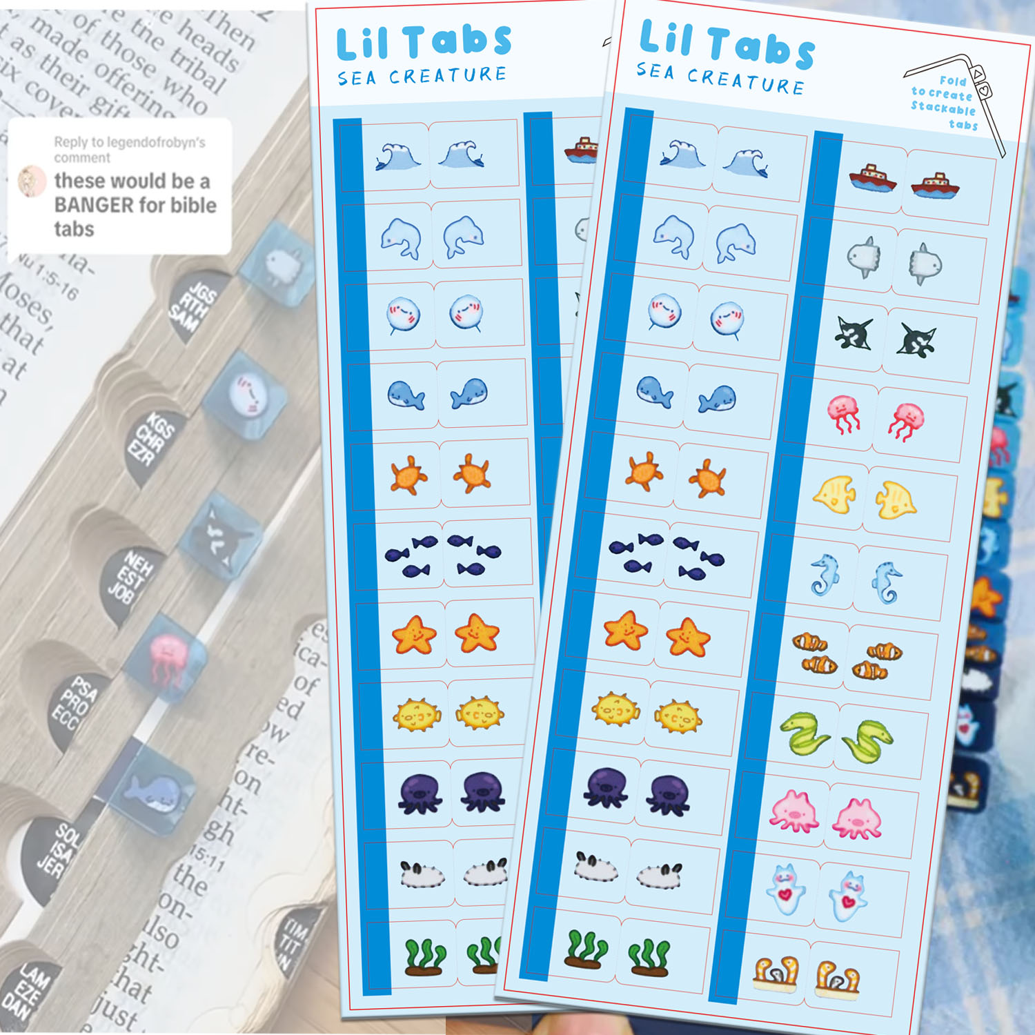 Sea Creature Lil Tab Stickers  - Memo Pad Sticky ulasan dan harga
