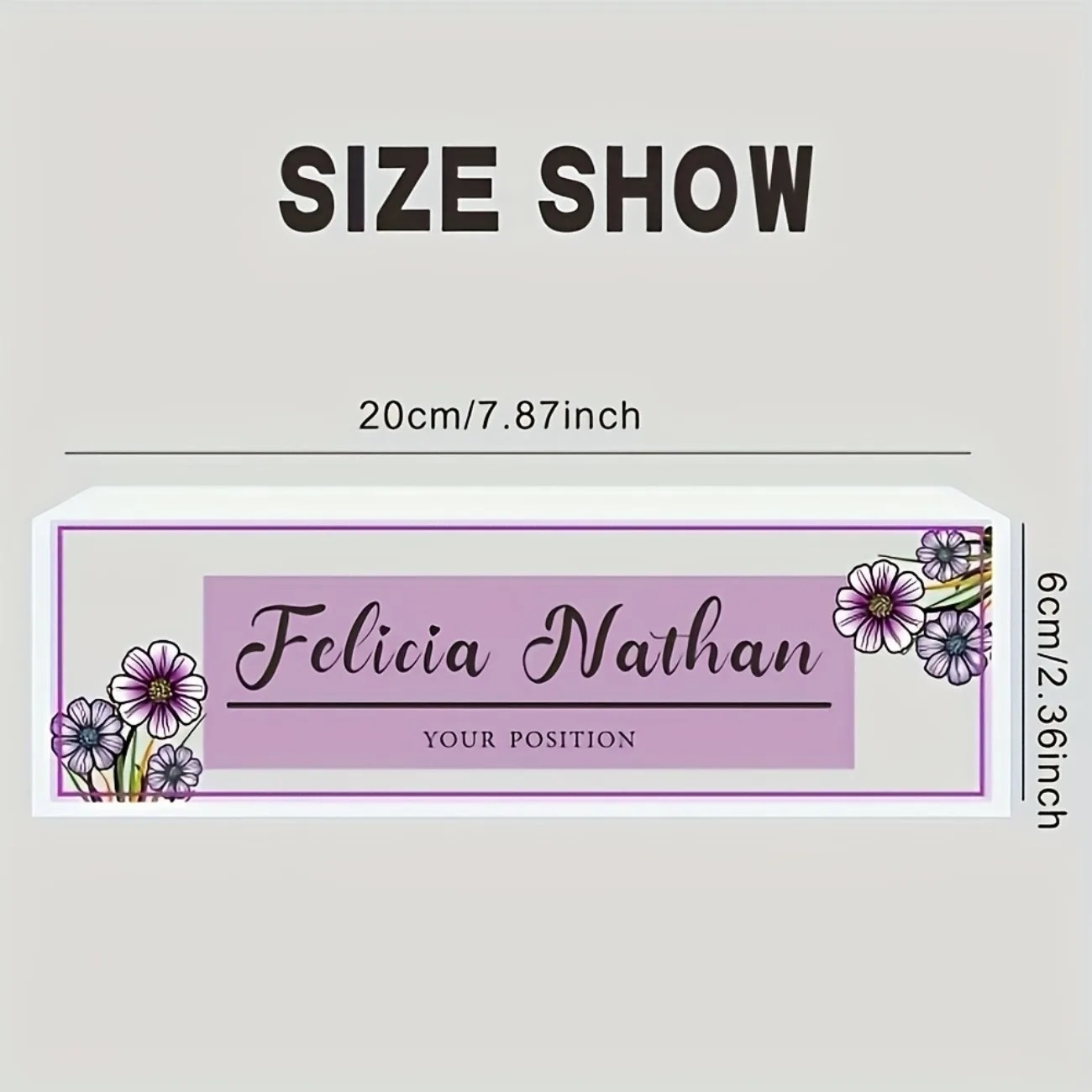 Pink‑Purple Floral Acrylic Des - Desk Name Plate ulasan dan harga