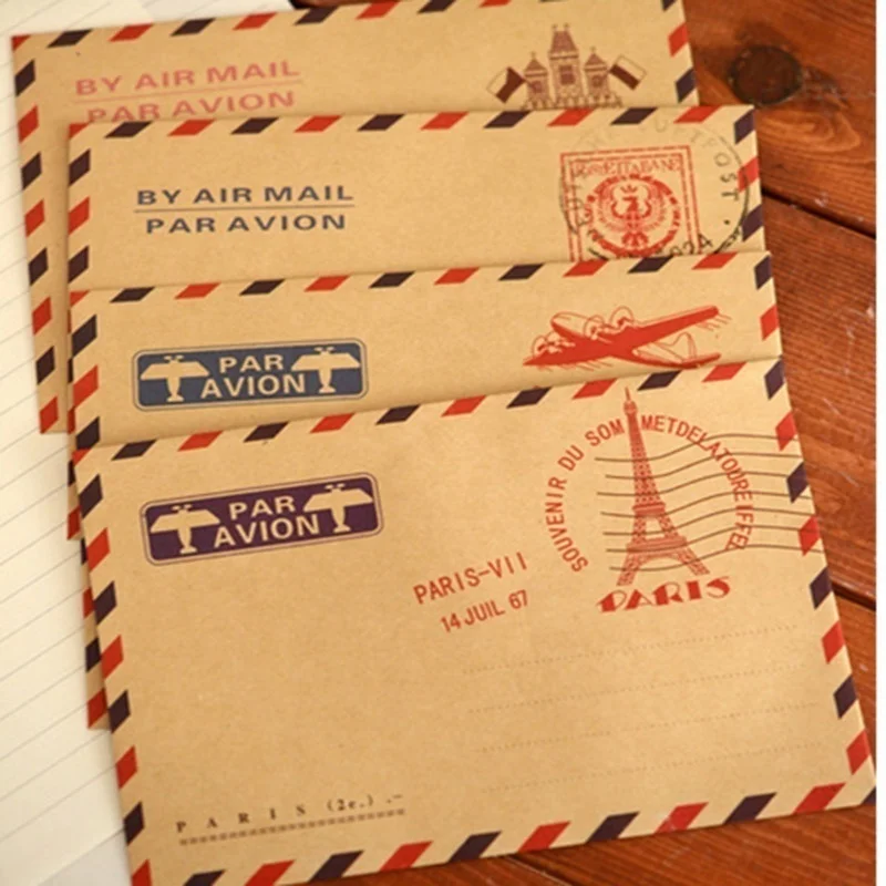 10pcs 9.7*7.5cm  Retro Popular - Letter Envelope Kraft ulasan dan harga