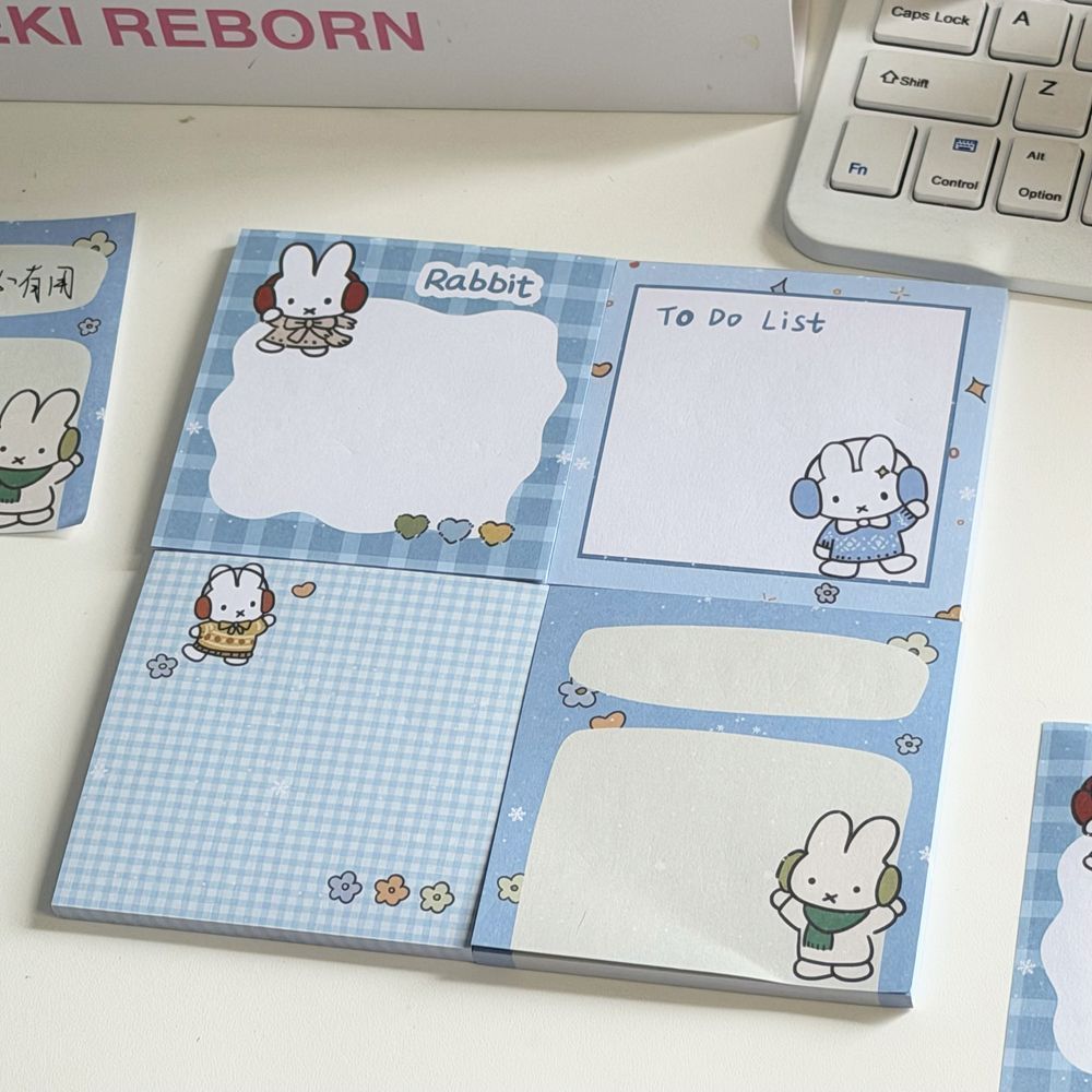 Kawaii Blue Grid Miffy Rabbit  - Stationery Office Items List ulasan dan harga