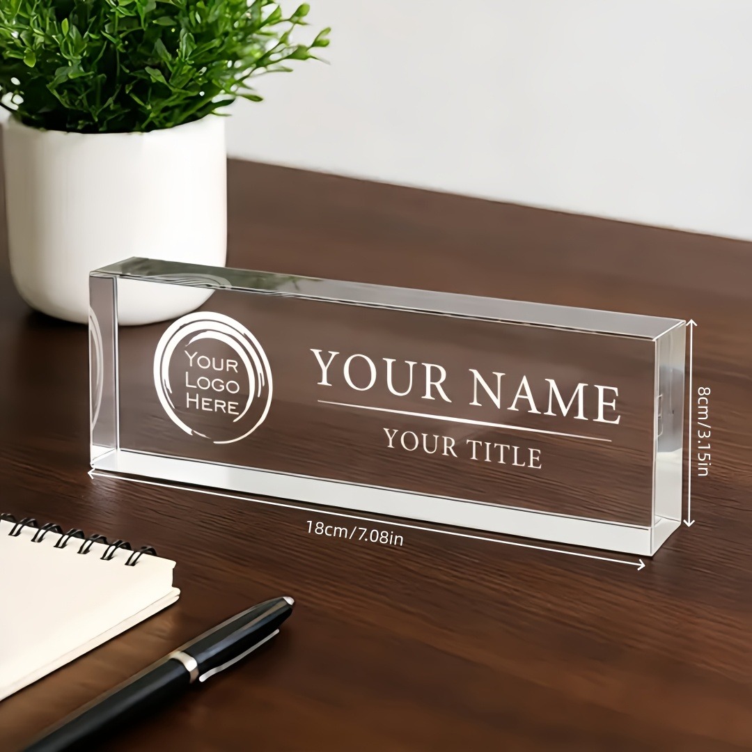 2D Flat Personalized Acrylic D - Desk Name Plate ulasan dan harga