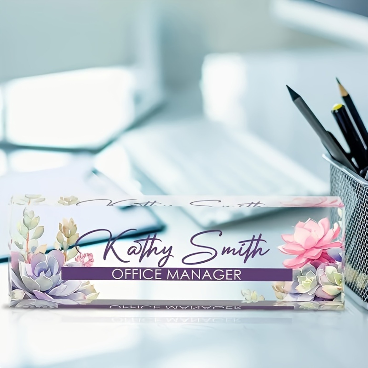 Custom 2D Acrylic Desk Name Pl - Desk Name Plate ulasan dan harga